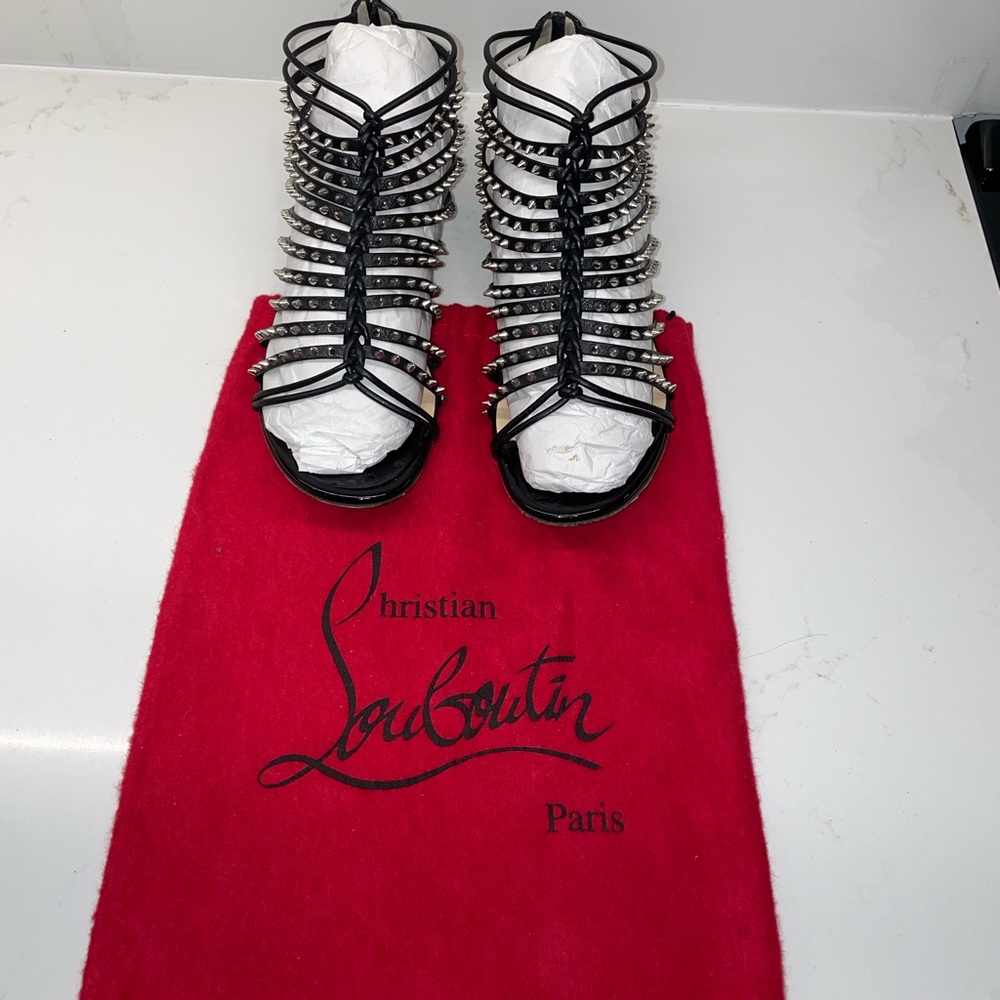 Christian Louboutin Millaclous Studded Caged Red Sole Size 7.